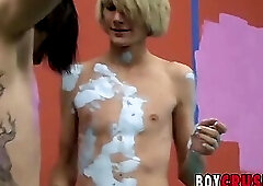 Miles Pride and Preston Andrews anal pound after painting