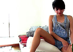 wanking tgirl jerking cock