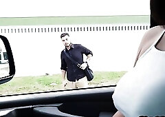 Str8 hairy stud bareback banged by hunk in the van 4 cash