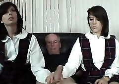 The Bobbsie Twins jerk an old dude off during the time that below the influence of . :O