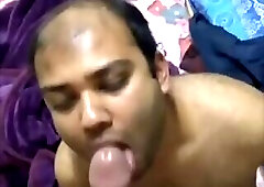Gay blowjob and cum facial