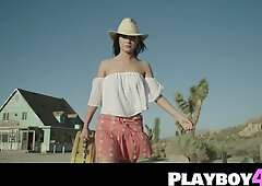 Big natural jugs mom posing outdoor