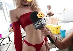 REALITY KINGS - Shrooms Q Gets Wicked With Her Stud At The Pool Hall And Swallows His Dick