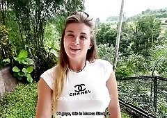 VLOG PORN BALI - I get my cunt filled on the terrace of my Airbnb