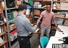 Black perp blackmails Officer and anal fucked bareback