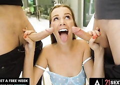 Glamorous Alexis Crystal Tempts Duet into Steamy Outdoor Double Penetration