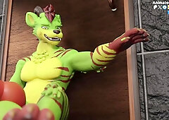 Green Mutt Hyper Muscle Growth Cartoon