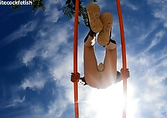 A street gym gives me ideas for boning postures. How insatiable I concluded up!