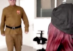 PutaLocura - Large-booty Cuban Rosie Cage seduces an old soldier and bangs him in swap for a flight