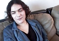 Roundass casting tranny strokes her dick