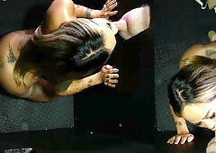 Gloryhole Secrets: Naked, Tatted Body in Action