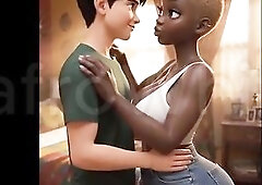 (AI Generated) - Hawt Afro ebony animated Black Large Butt Large Bazookas Village Maiden Enticed Drilled Raw By Gracious Large Dong Prince