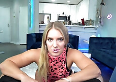 Candice Dare sucks long prick and gets nicely fucked in the kitchen