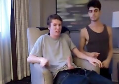 Blowing His Shy Lover On Webcam