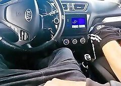 The fucker got into my car on the highway, and we jerked each other off and cummed in a glass