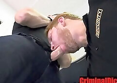Sucking off a Handcuffed Prisoner
