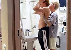 No73 A buddy munches a slick lad's backside, deep-throats a large dinky and takes it inwards