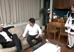 RINA Maid-Interracial Threesome!