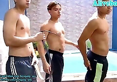 Four Latin hot guys are very horny