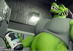 Reached His Peak, Syrl Dragon Hyper Macro Muscle Growth Animation