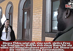 german housewife pick up a refugee at train station and get his big black penis