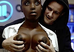 Thief Breaks Into Bar Freezes Time & Fucks Ebony Bar Babe After Shift - Cum Inside Her TRAILER