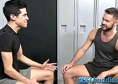 Suspended twink Zane Taylor blows a load in public