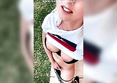 WTF absolutely slutty! Secretly masturbating in the garden