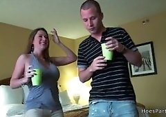 Huge tits babes riding cocks at party