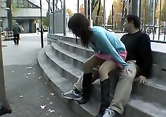 Japanese chubby straight daddy fuck at street