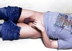 Jeans, getting off, guy masterbating