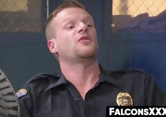 FalconsXXX.com - Muscle hunk prison guard enjoys raw anal action during work hours