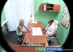 Blonde patient's routine checkup turns intimate with Doctor George Uhl