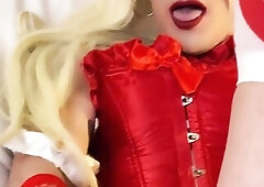 Sasha Star clothed up like a large sissy candy cane plays with her recent sex toy and screws herself hard during the time that in chastity. Multiple s