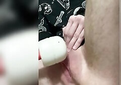 Trans male painfully overstimulated his large clitoris