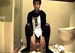 Sissy Maid Plays with Her Dildo