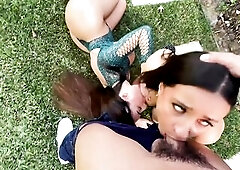 Breasty Teen Hailey Rose Has 1st 3some with Step Mommy Raissa Belini