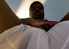 Daddy taunts his saucy shaft and balls in your face