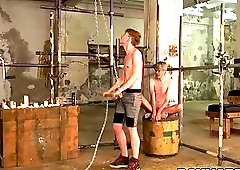 Young Sky Heet chained for waxing torment and doggystyle