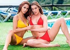 Alexis Crystal and Veronica Leal are getting fucked by a big dick