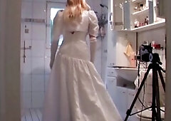 Bride Chantal Fouet milks and pees in the bathroom shower