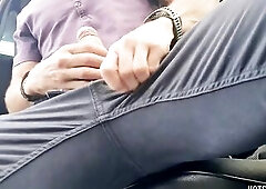 Hawt Dude - Public Masturbation in a Car: A Risky Adventure!