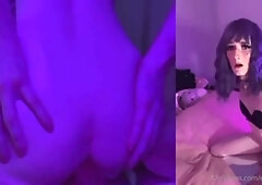 Cassie Screams Backside Boinked By Faux-Cock and Licks Jizm DOUBLE GLANCE