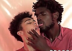 Ebony dick is deep inside barely legal boy bareback style