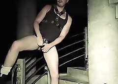 Hardcore dildo riding in the shelter by lovely Axel Abysse