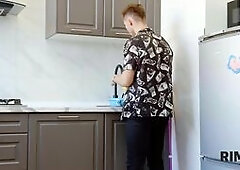 Dude gets his anus licked for the first time before fucked two lovely hotties