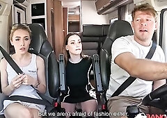 BangVan - Redhead Abbey Margot aka Abby Margarita & her Jealous Girlfriend Ride Screw Van!
