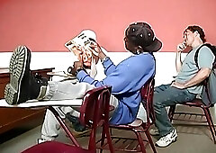 White guy totally gangbanged by black poles