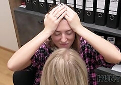 Sexy and horny lesbian Zlata Shine decided to fuck to get a job in front of her GF