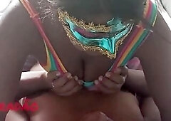 Ebony woman sitting on my penis